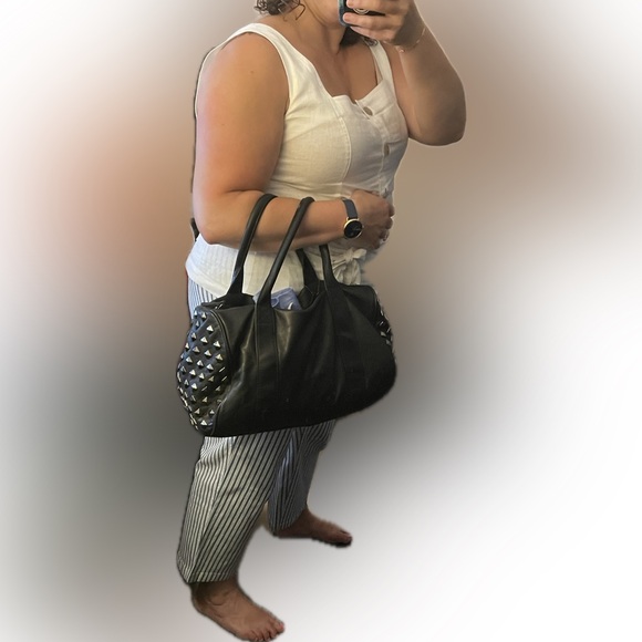 Minelli genuine black leather bag with studs - Picture 16 of 16